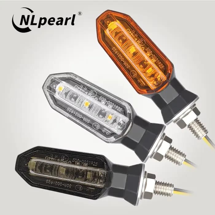 NLperal Moto LED clignotants 8mm Mini ambre clignotant clignotant lampe 12V Moto indicateur accessoi