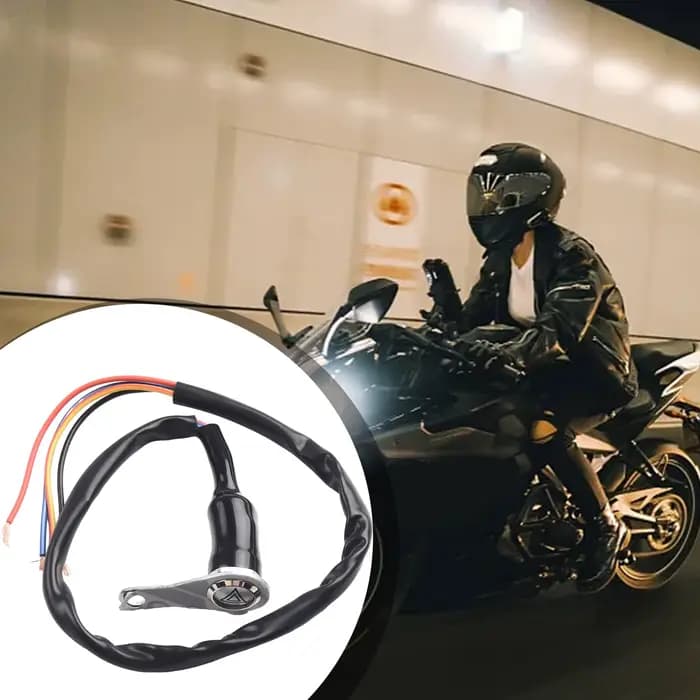 Interrupteur de moto monté sur guidon, bouton poussoir 12V, lumière de travail, LED rouge ON + OFF,