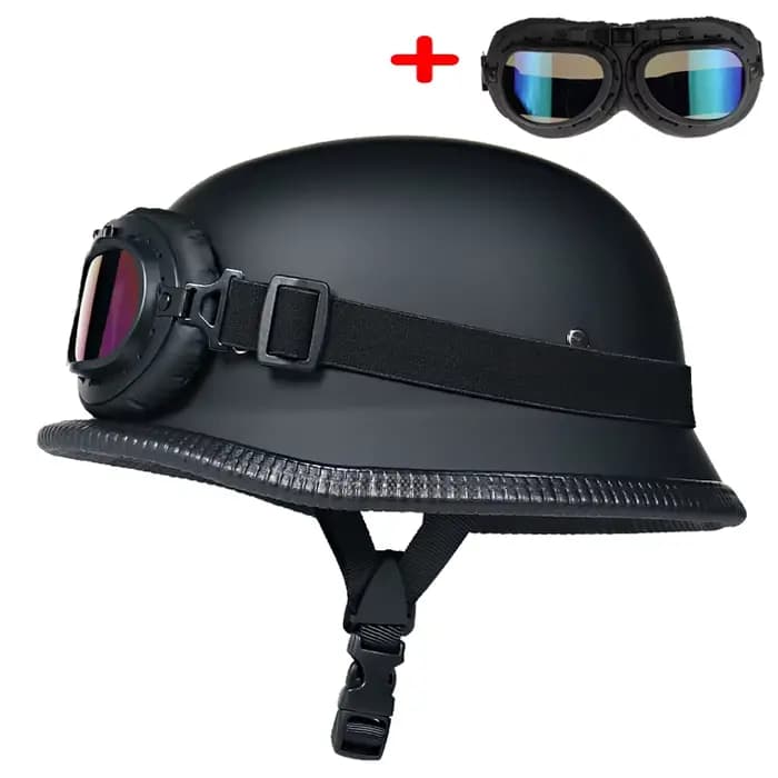 Casque de moto de style allemand de la Seconde Guerre mondiale capacetes visage ouvert rétro cascos