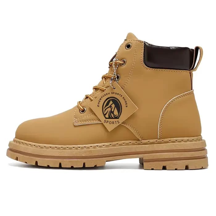 Bottes hautes chaussures en cuir pour hommes mode moto bottines