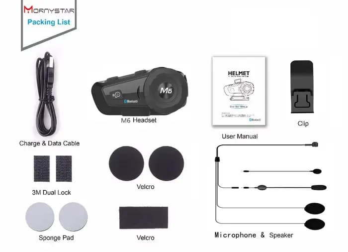 Interphone Bluetooth 1000m pour casque de Moto