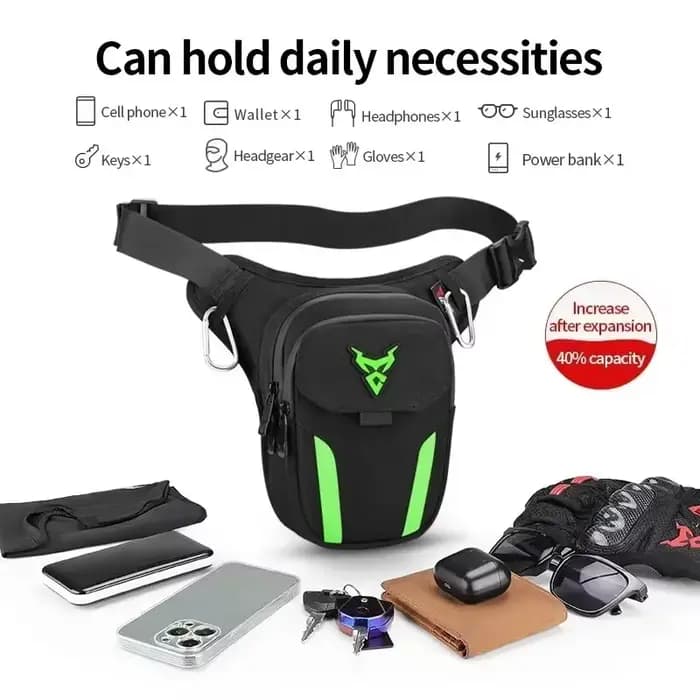 LED lumière rouge Moto jambe sac cuisse ceinture hanche Bum étanche Ride cyclisme motard taille sac Fanny Pack