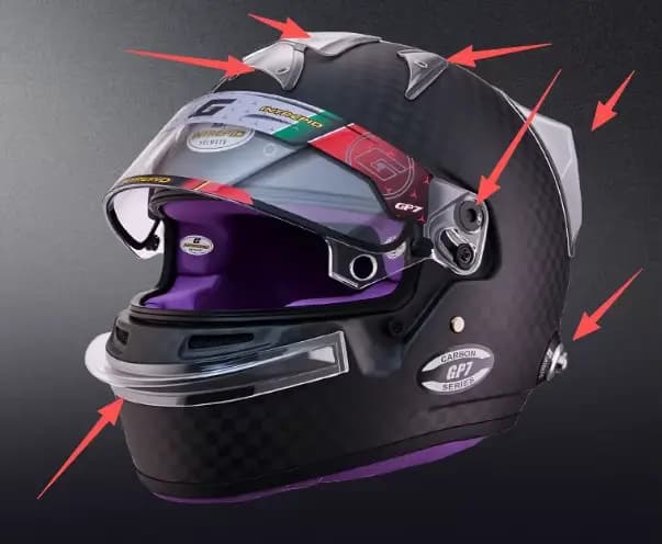 Pour ARAI GP3 GP6 GP7 Bell OMP RS7-K/HP7 HANS casque boucle couvercle spoiler flux d'air couvercles décoratifs