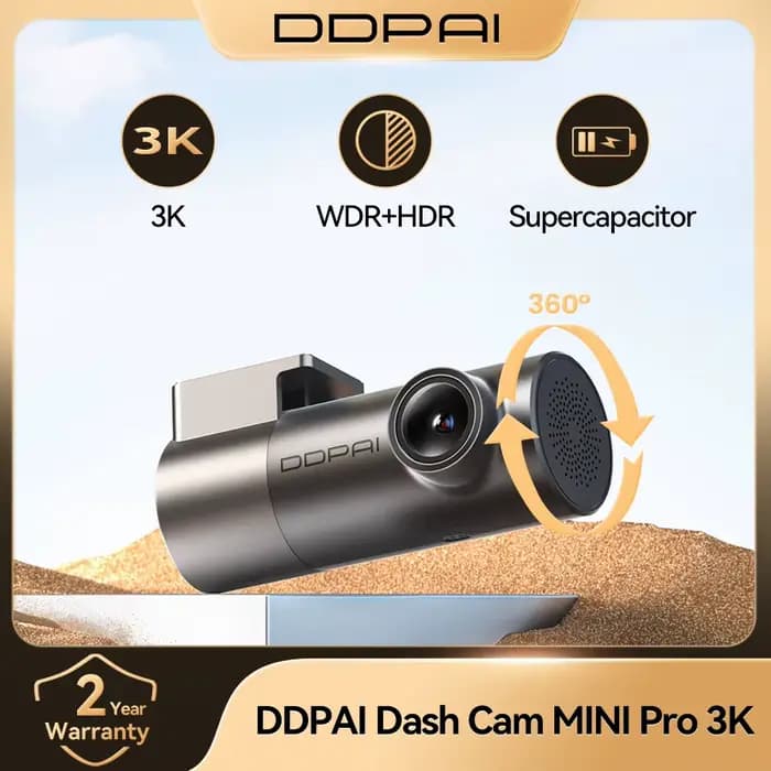 Caméra embarquée DDPAI MINI Pro 3K HDR 1620P avec Wi-Fi