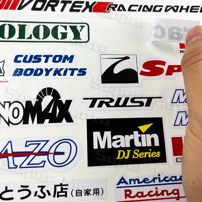 Autocollants de moto, logo de sponsor de course