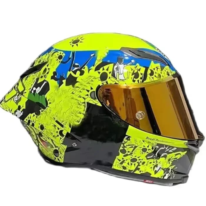 Casque de moto tout-terrain jaune homologué DOT
