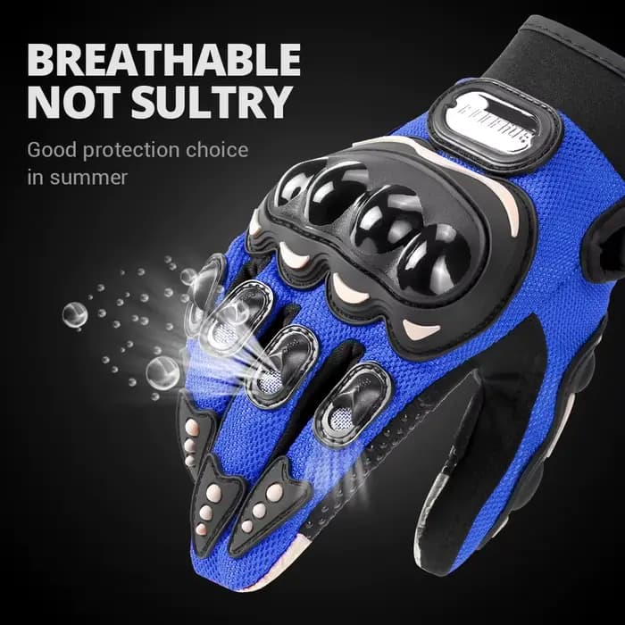 Gants de Moto bleus pour écran tactile