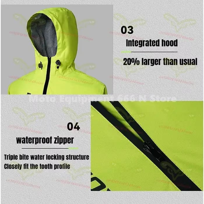 Ensemble imperméable moto homme/femme – Combinaison intégrale anti-orage avec pantalon de pluie
