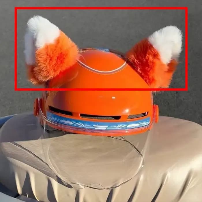 Casque de Moto Orange oreille décorations animaux oreilles de chat accessoires pour Ski Scooter électrique casques