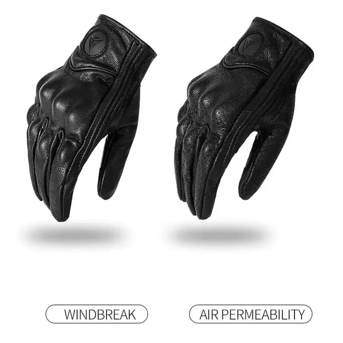 Gants de Moto en cuir véritable pour hommes et femmes