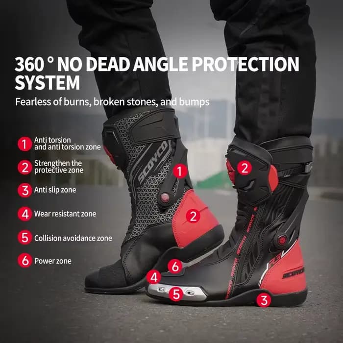 Bottes de moto SCOYCO, niveau de protection CE 2