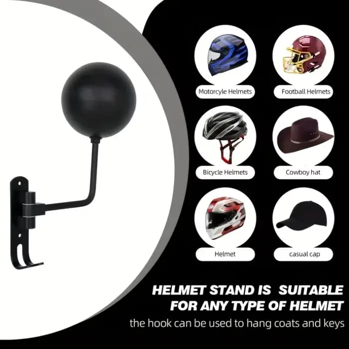 Support de casque de moto pivotant à 180° ° Étagère murale