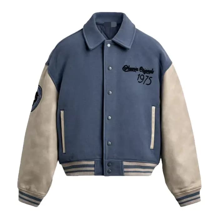 Blouson Aviateur Homme – Col Patchwork, Mélange Coton Chaud, Fermeture à Rabat, Coupe Ample, Manches Longues – Tendance Hiver Jeunesse