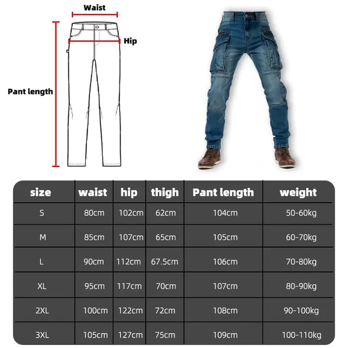 Nouveau pantalon de moto homme poches multiples