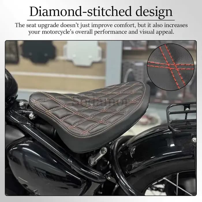 Accessoires de moto, siège solo noir et rouge pour conducteur