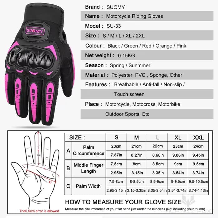 Suomy Lady rose gants de Moto femmes été maille respirant Motocross