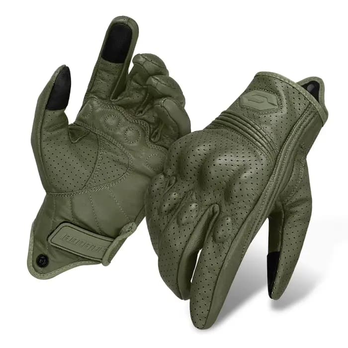 Nouveaux gants de moto rétro gants respirants en cuir véritable pour hommes et femmes gants de Scooter confortables toutes saisons