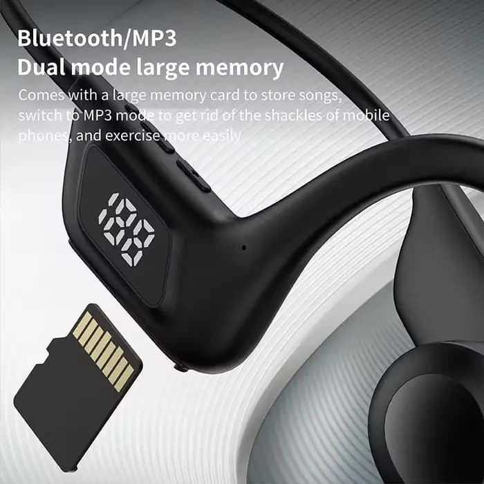 Nouveaux écouteurs sans fil à conduction osseuse avec micro pour le sport, la natation, écouteurs Bluetooth mains libres avec carte TF compatible