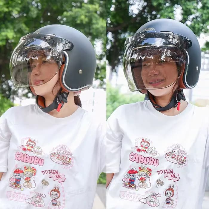 BLALION Casque de moto Visière de protection à bulles Anti-buée