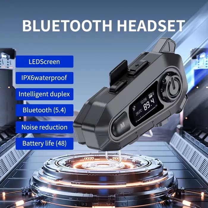 Casque de Moto casque sans fil appel mains libres étanche BT 5.3 casque de Moto avec Radio FM grand écran LED pour cavalier