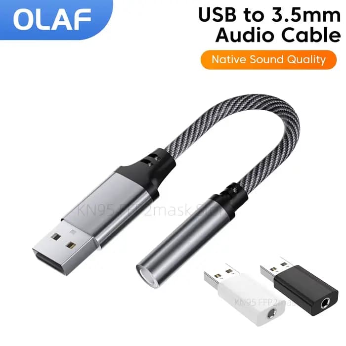 Adaptateur audio USB vers prise jack 3.5mm, câble audio USB A vers prise audio 3.5mm, convertisseur de casque pour PC portable