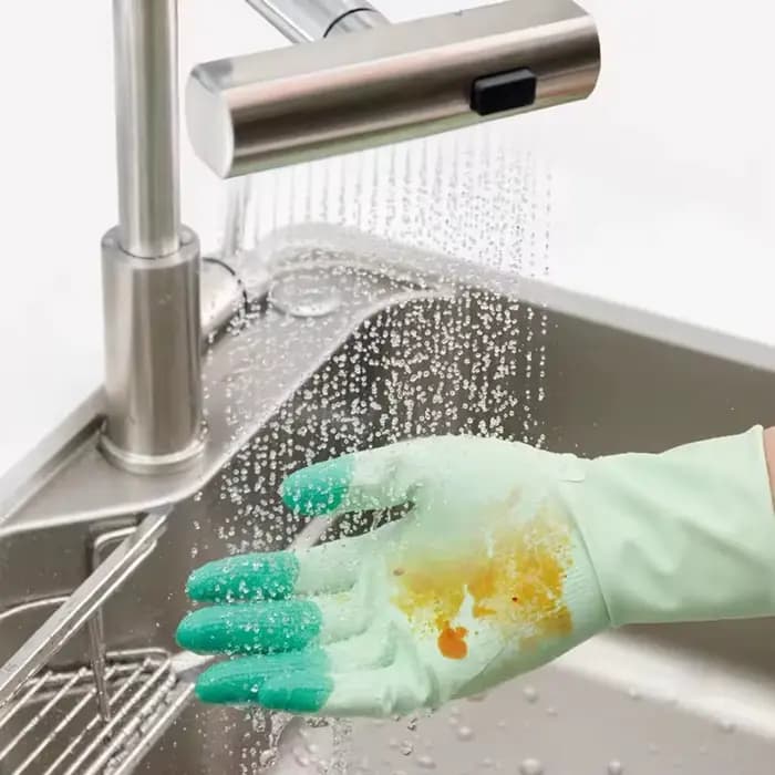 Gants de nettoyage en silicone pour la vaisselle, fournitures de cuisine, antidérapants, pratiques, longs, réutilisables et durables