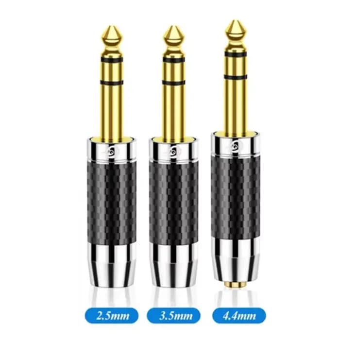 Adaptateur de casque 6.35mm à 2.5 3.5 4.4mm, convertisseur Audio en Fiber de carbone, décodage 3 5 Jack à 6 3 écouteurs, connecteurs mâles et femelles