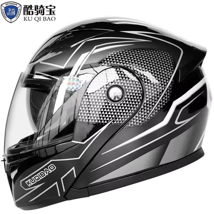 Kuqibao-Casque de moto électrique à double lentille