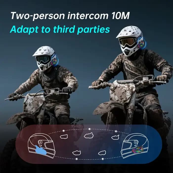 Y10 Max casque de moto Bluetooth 6.0 interphone CVC + DSP double réduction intelligente du bruitInter Comunicador