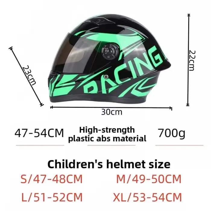 Casque de sécurité complet pour moto pour enfants