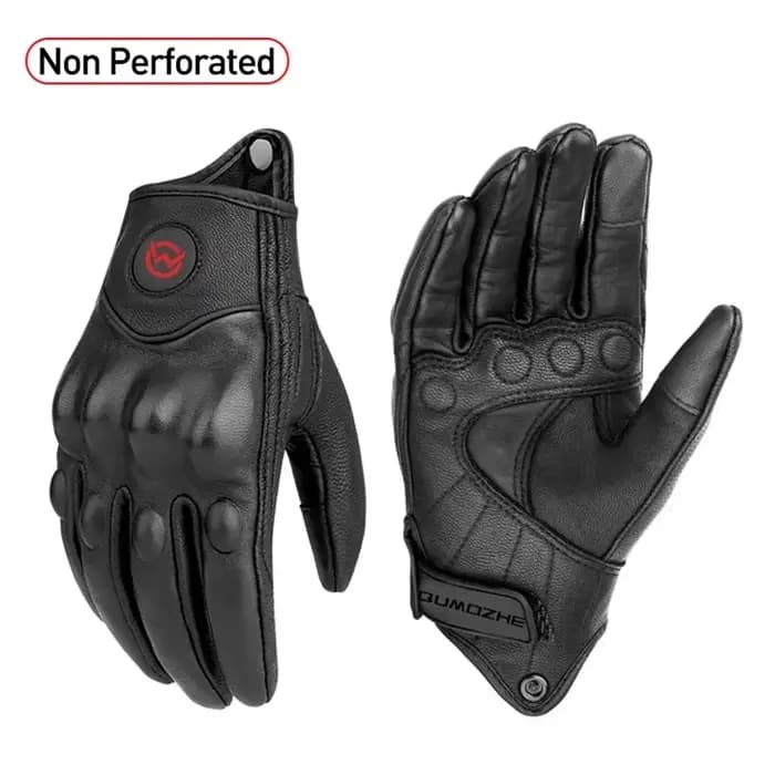 Gants de moto d'été en cuir pour hommes et femmes