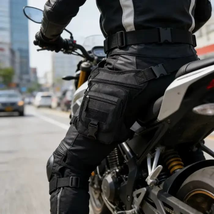 Sacoche de cuisse multifonctionnelle pour moto