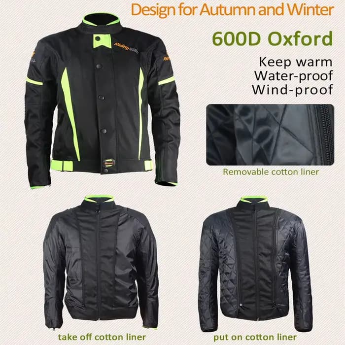 Veste de moto d'hiver manteau d'armure d'équitation imperméable