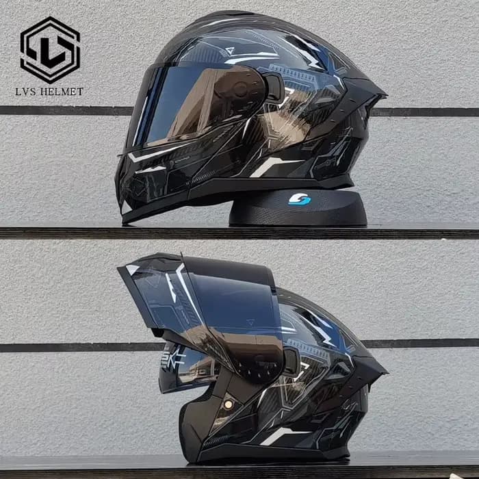 Dernier modèle de casque de moto modulaire à visière rabattable