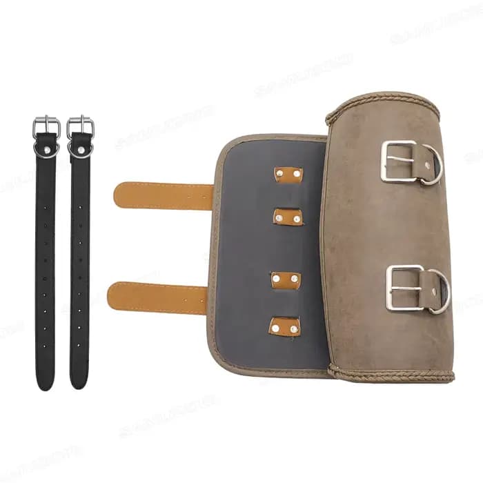 Sacoche de selle rétro en cuir pour moto