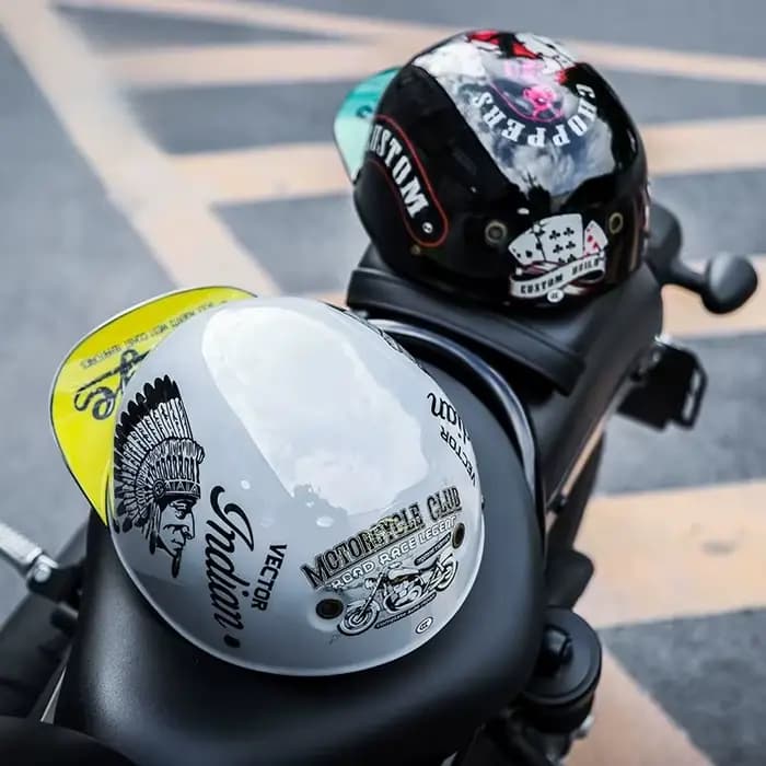 Casque de moto chaud vtt vélo unisexe cyclisme protecteur de sécurité demi-visage Type rétro