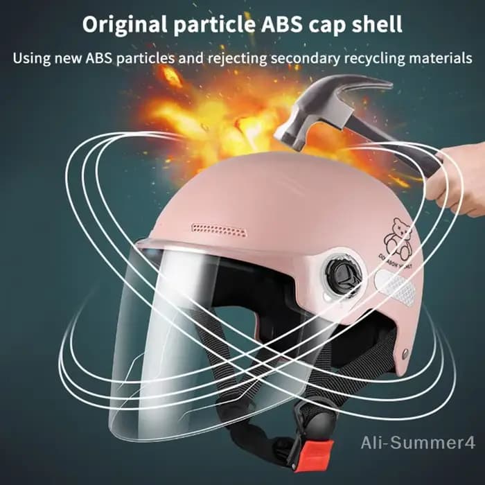 1 pièce certifié 3C hommes et femmes adultes dessin animé vélo électrique moto demi-casque avec lunettes casque de