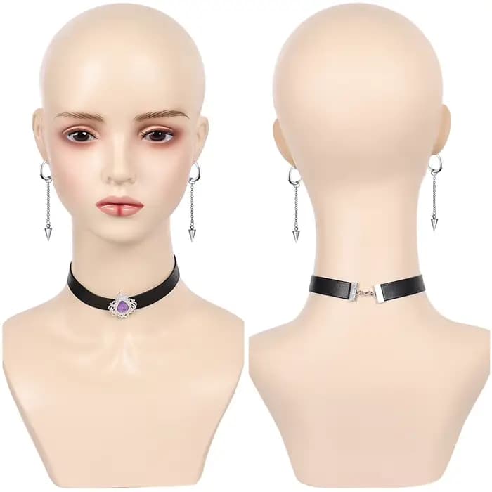 Accessoires de cosplay, collier, boucles d'oreilles, gants, accessoires de déguisement pour fête d'Halloween, carnaval, fantaisie, pour femmes et filles