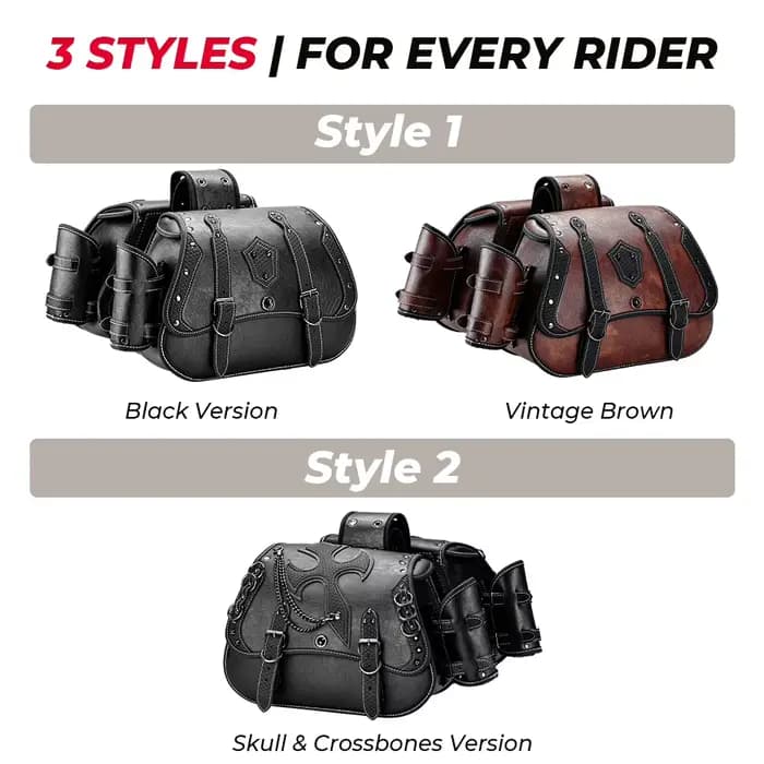 Sacs de selle de moto rétro en cuir PU