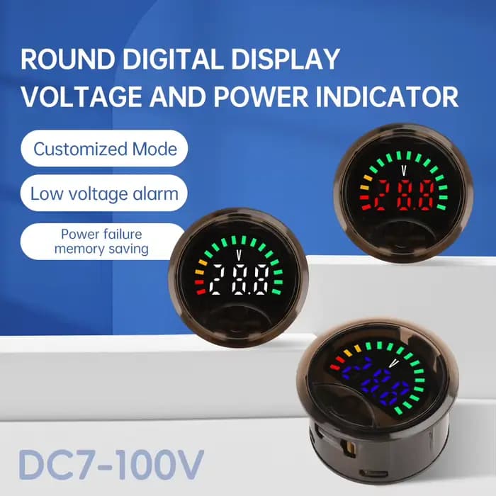 Voltmètre circulaire à affichage numérique LED