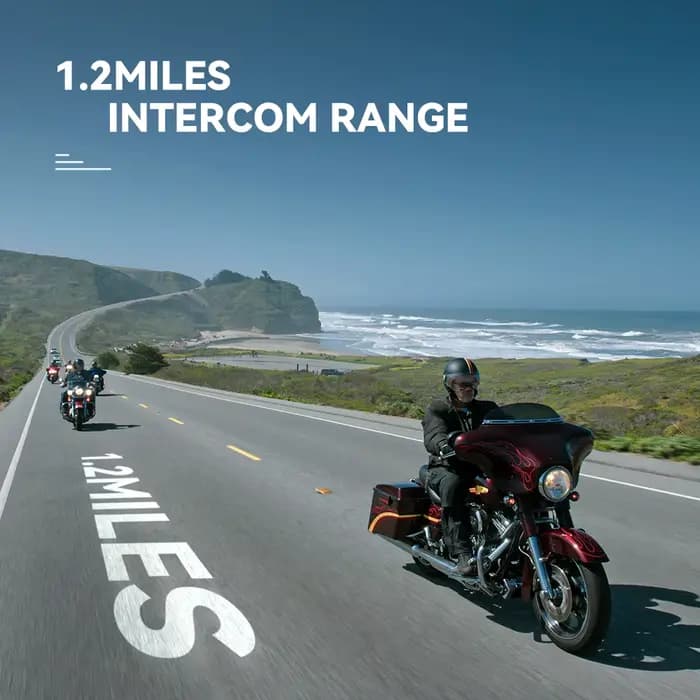 Interphone Bluetooth pour casque de moto Lexin-G2P jusqu'à paire 6 coureurs et conception de gros boutons Coque à motif interchangeable 120 km/h
