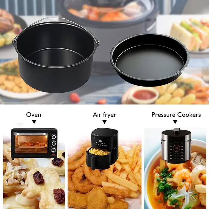 Accessoires de friteuse à Air durables, poêle à Pizza et seau à gâteaux, ensemble d'outils de cuisson pour pain et pâtisserie, accessoires de cuisine