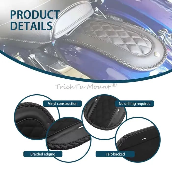 Housse de bavoir de garde-boue arrière en cuir et diamant pour moto
