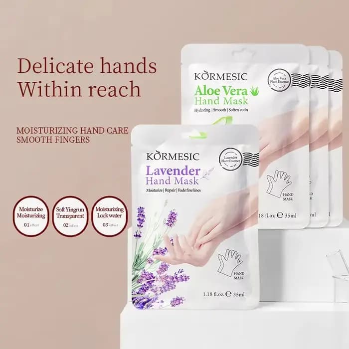 Masque pour les mains, gants hydratants pour peau sèche, parfumé à la lavande et à l'aloe vera, traitement réparateur nourrissant en profondeur pour les mains douces et lisses