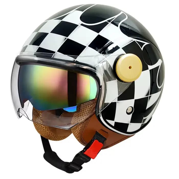Casque de Moto Vintage léger avec double visière