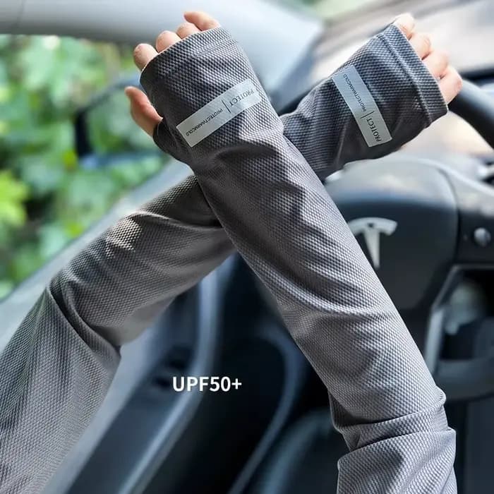 Manchons de bras solaires UV pour hommes et femmes, masque de cyclisme à manches longues en soie glacée, couverture de bras de conduite, protection solaire d'été pour femmes, Anti-brûlure solaire, man