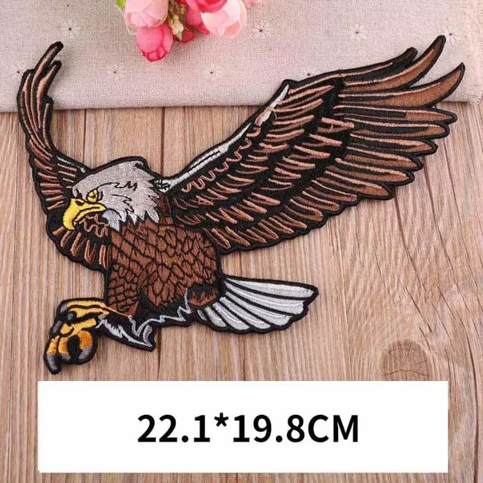 Patchs brodés d'animaux d'aigle de motard pour hommes