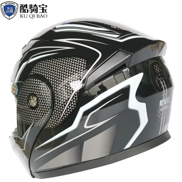 Kuqibao-Casque de moto électrique à double lentille