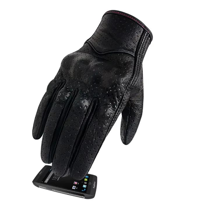 Gants de moto pour femmes XS S M cuir tactile véritable peau de chèvre