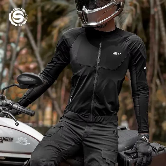 Star Field Knight – veste d'armure de moto noire pour hommes